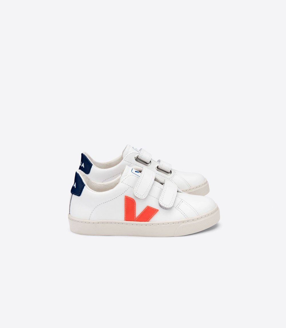 Veja Sneakers Barn - Esplar Velcro Läder - Vita - 714623-BSJ